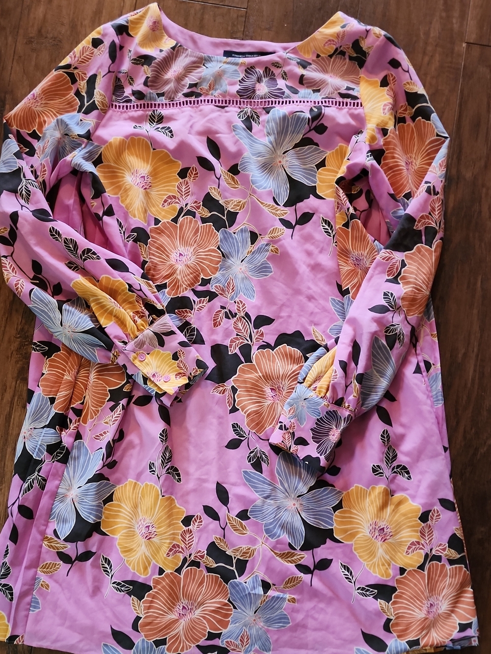 French Connection Girls' Pink Floral Long-Sleeve Tunic